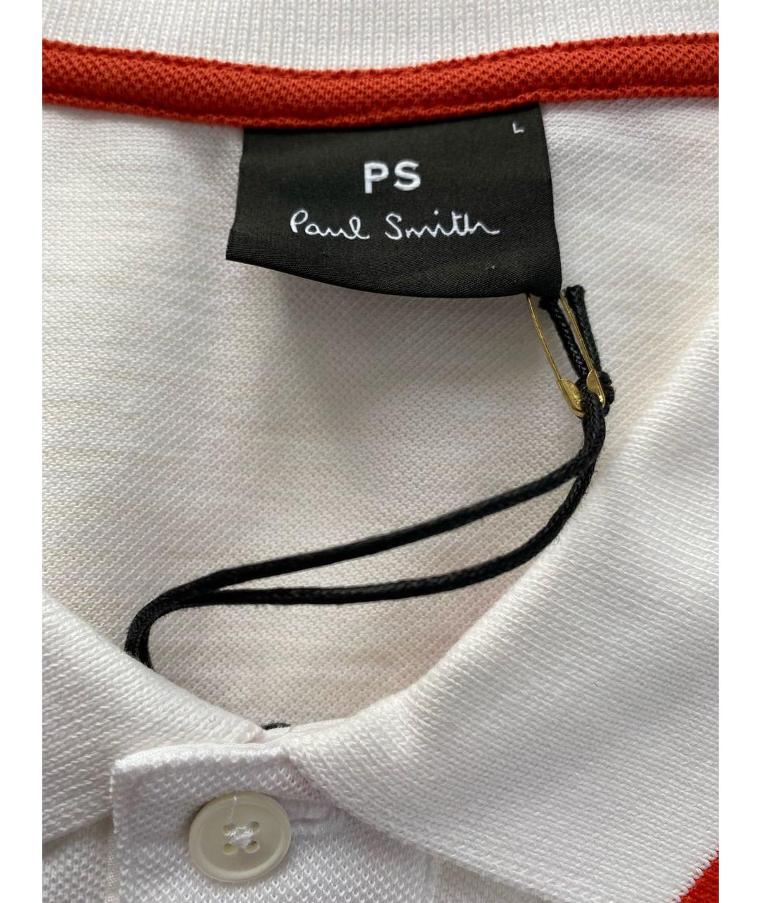 PS BY PAUL SMITH Белое хлопковое поло с коротким рукавом, фото 2