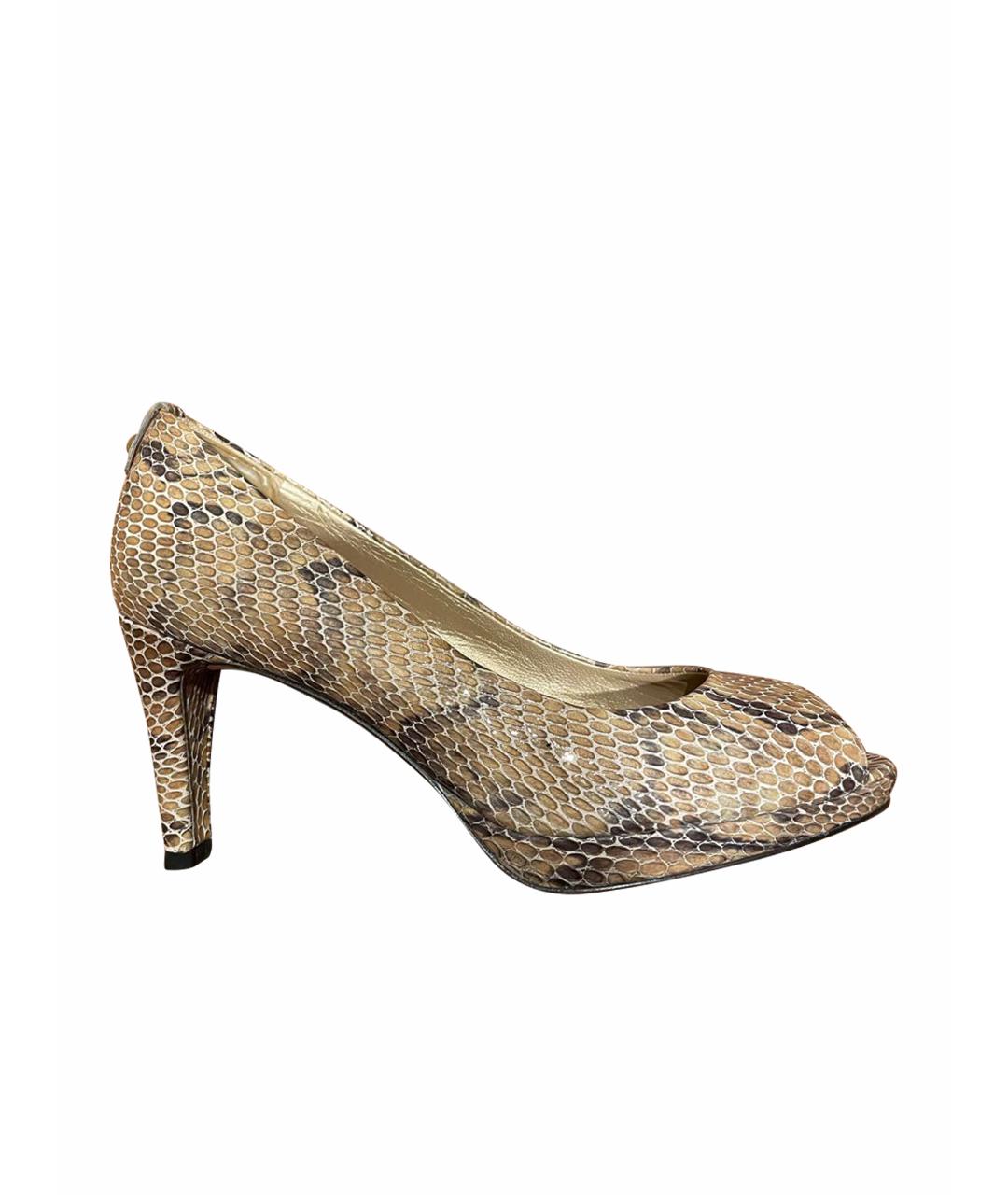 STUART WEITZMAN Бежевые кожаные туфли, фото 1