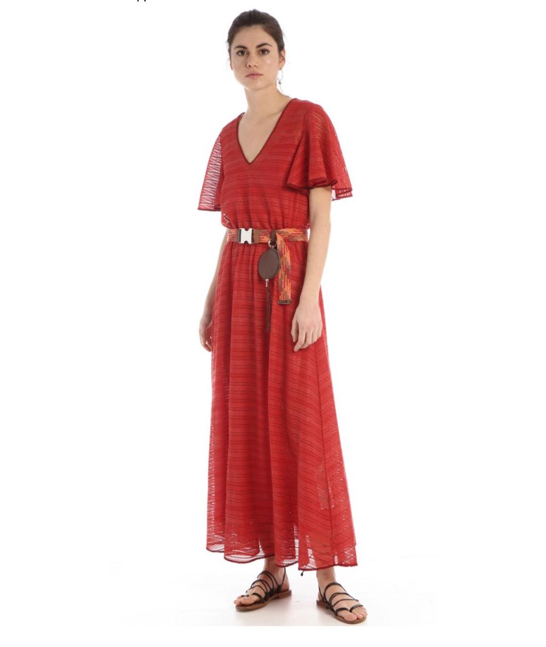 MAX MARA Красное полиэстеровое платье, фото 6