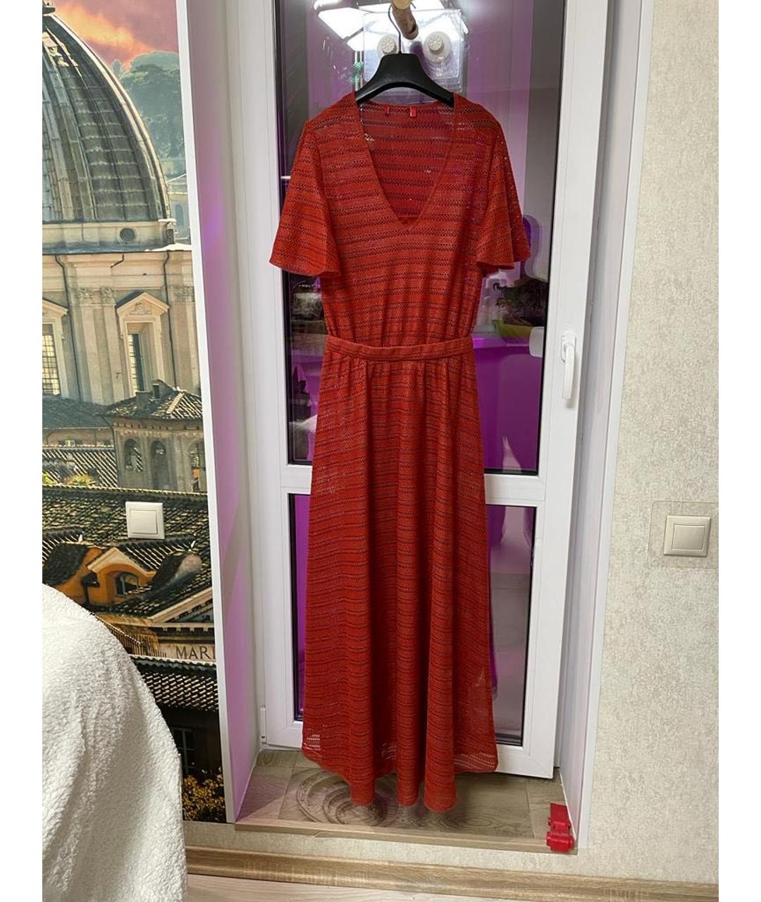 MAX MARA Красное полиэстеровое платье, фото 8