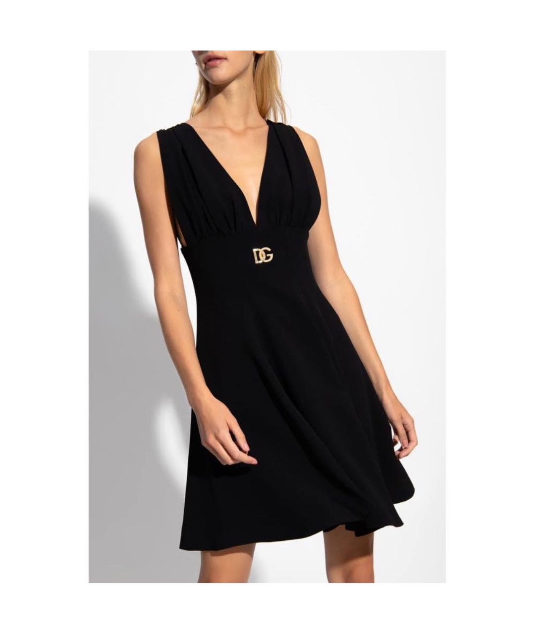 DOLCE&GABBANA Черное вискозное вечернее платье, фото 3