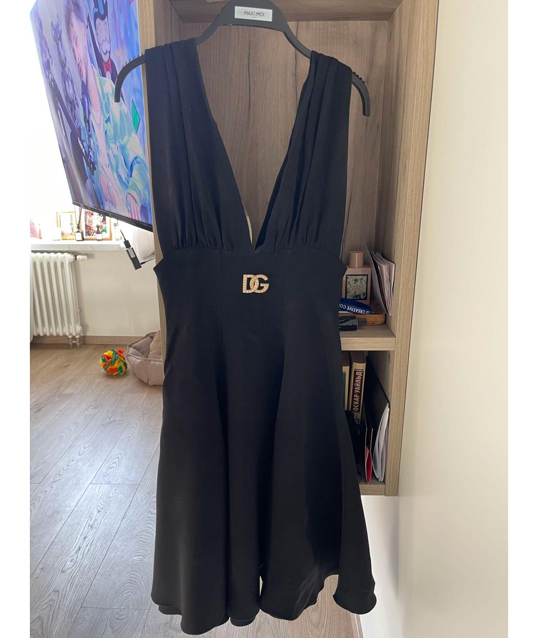 DOLCE&GABBANA Черное вискозное вечернее платье, фото 5