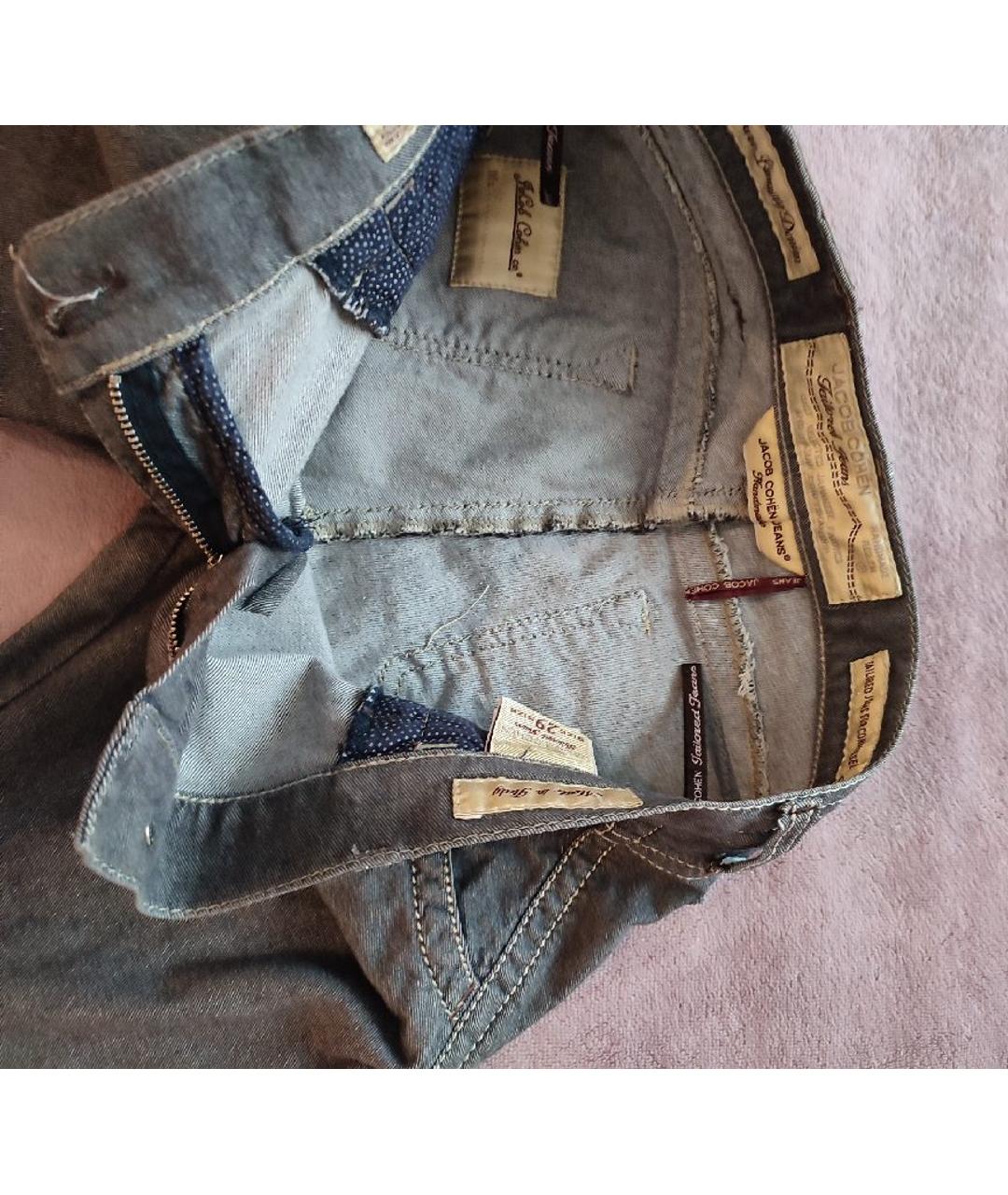 JACOB COHEN Серые хлопко-кашемировые прямые джинсы, фото 5