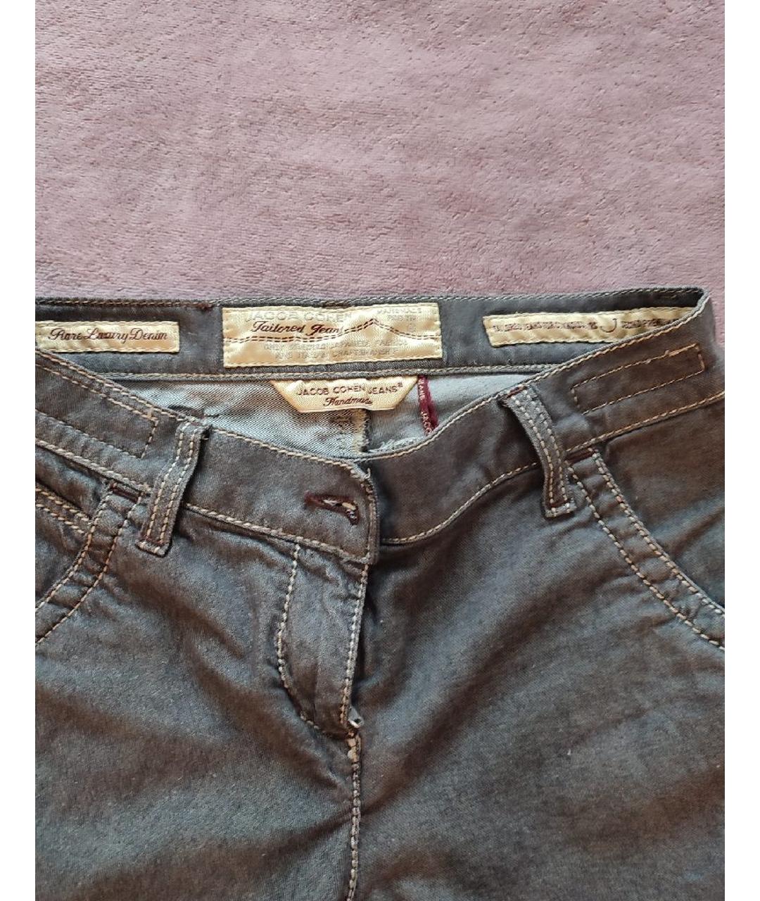 JACOB COHEN Серые хлопко-кашемировые прямые джинсы, фото 3