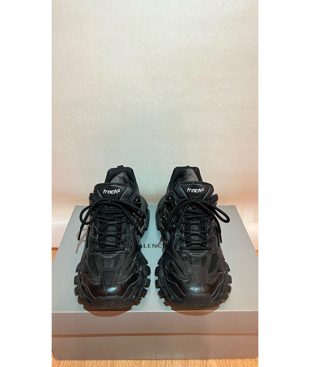 BALENCIAGA Черные кожаные кроссовки, фото 2