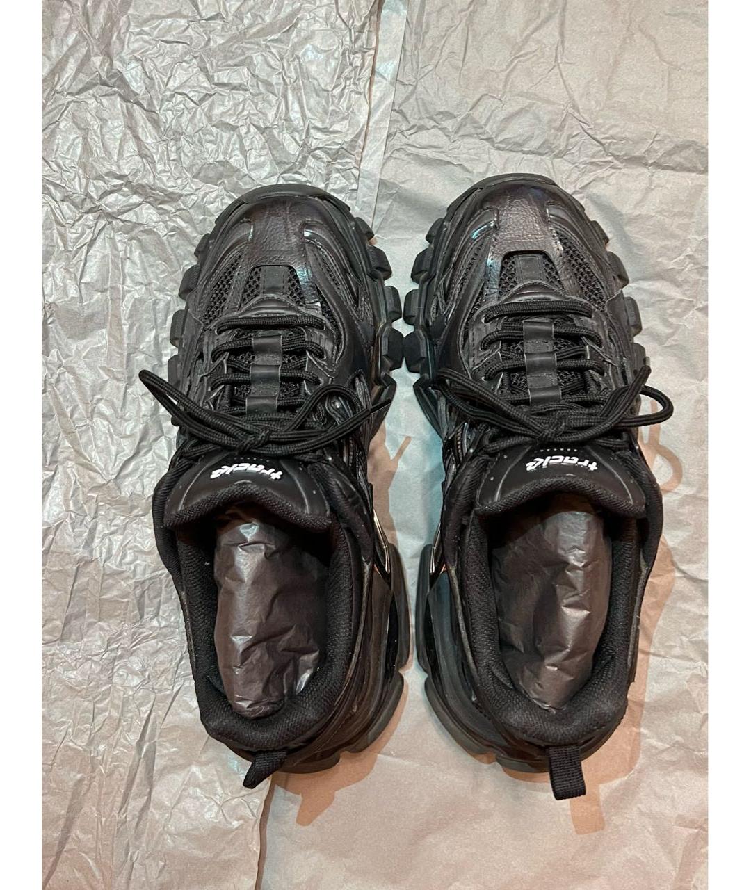 BALENCIAGA Черные кожаные кроссовки, фото 3