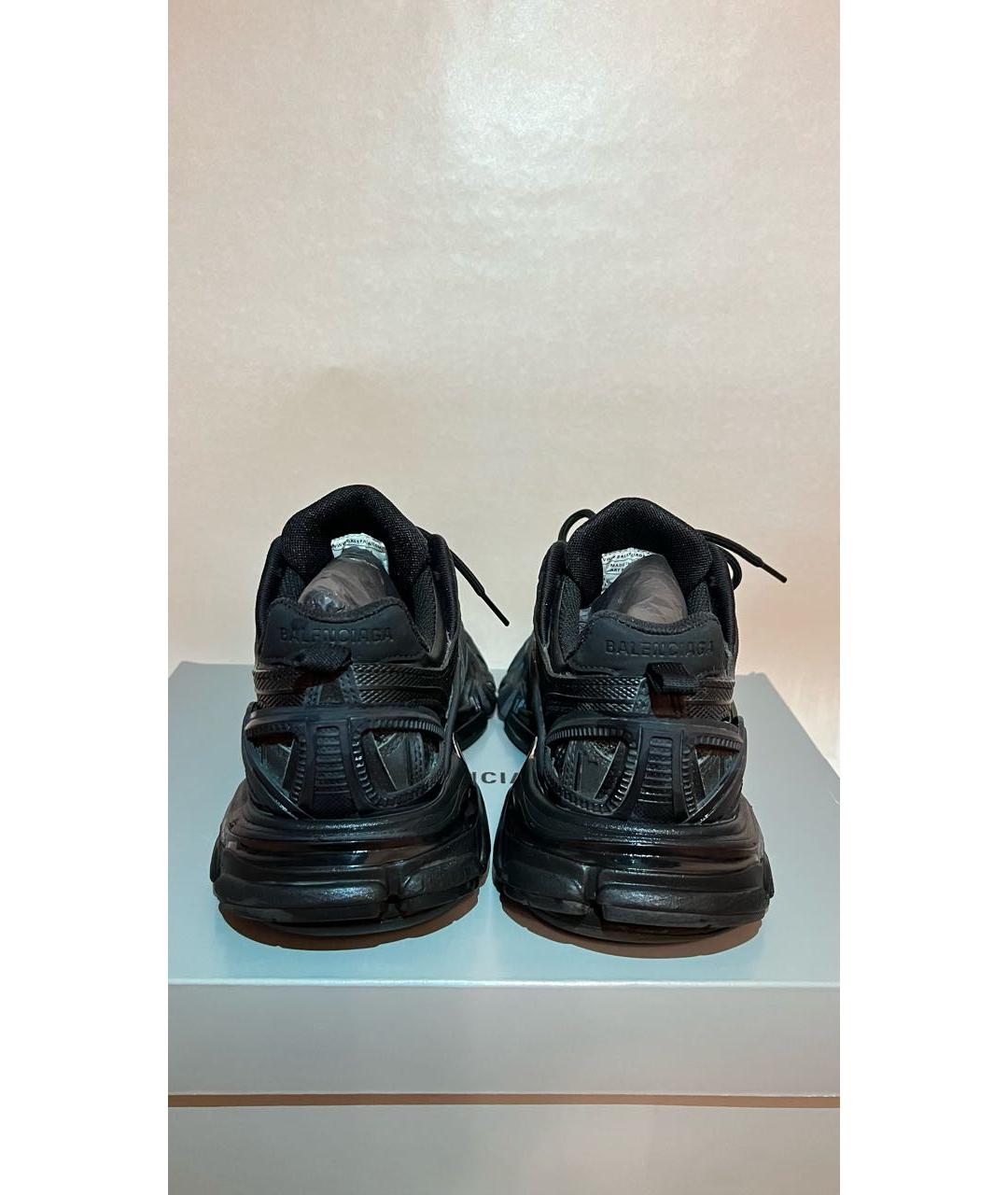 BALENCIAGA Черные кожаные кроссовки, фото 4