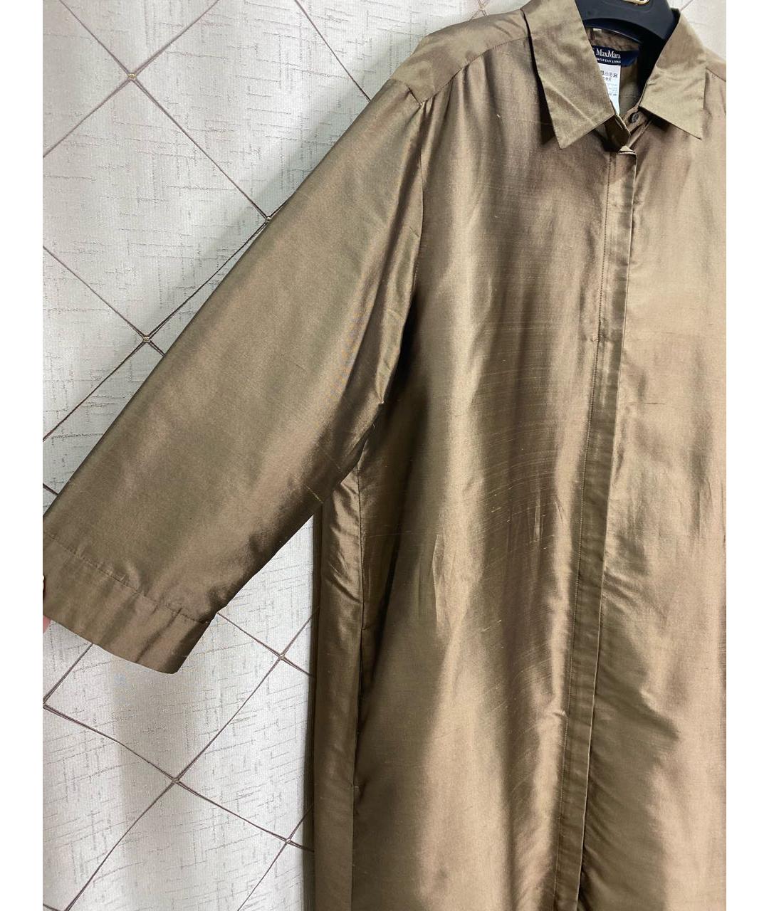 'S MAX MARA Коричневое шелковое повседневное платье, фото 3