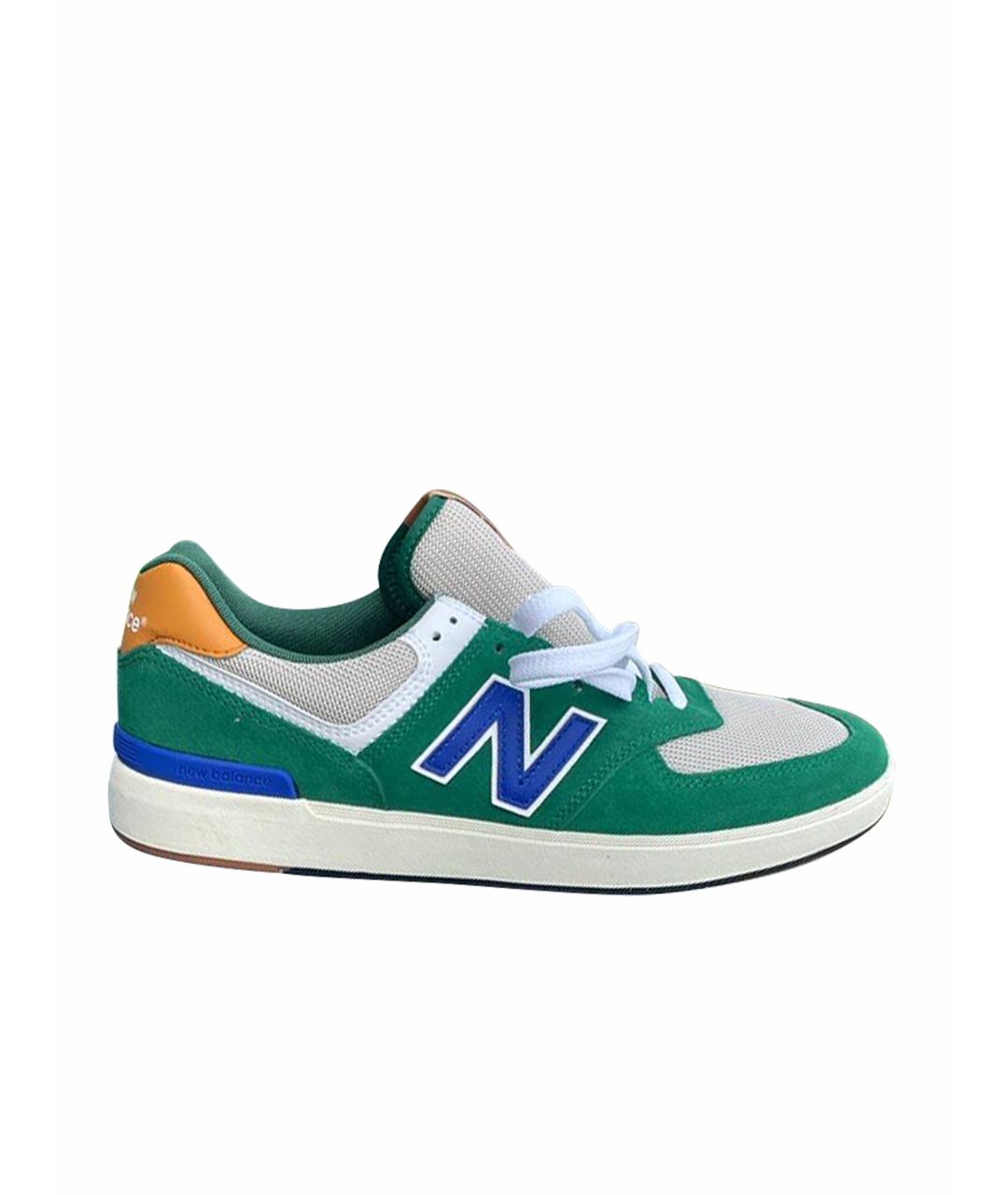 NEW BALANCE Зеленые замшевые низкие кроссовки / кеды, фото 1