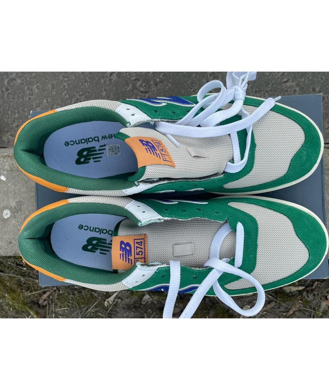 NEW BALANCE Зеленые замшевые низкие кроссовки / кеды, фото 5