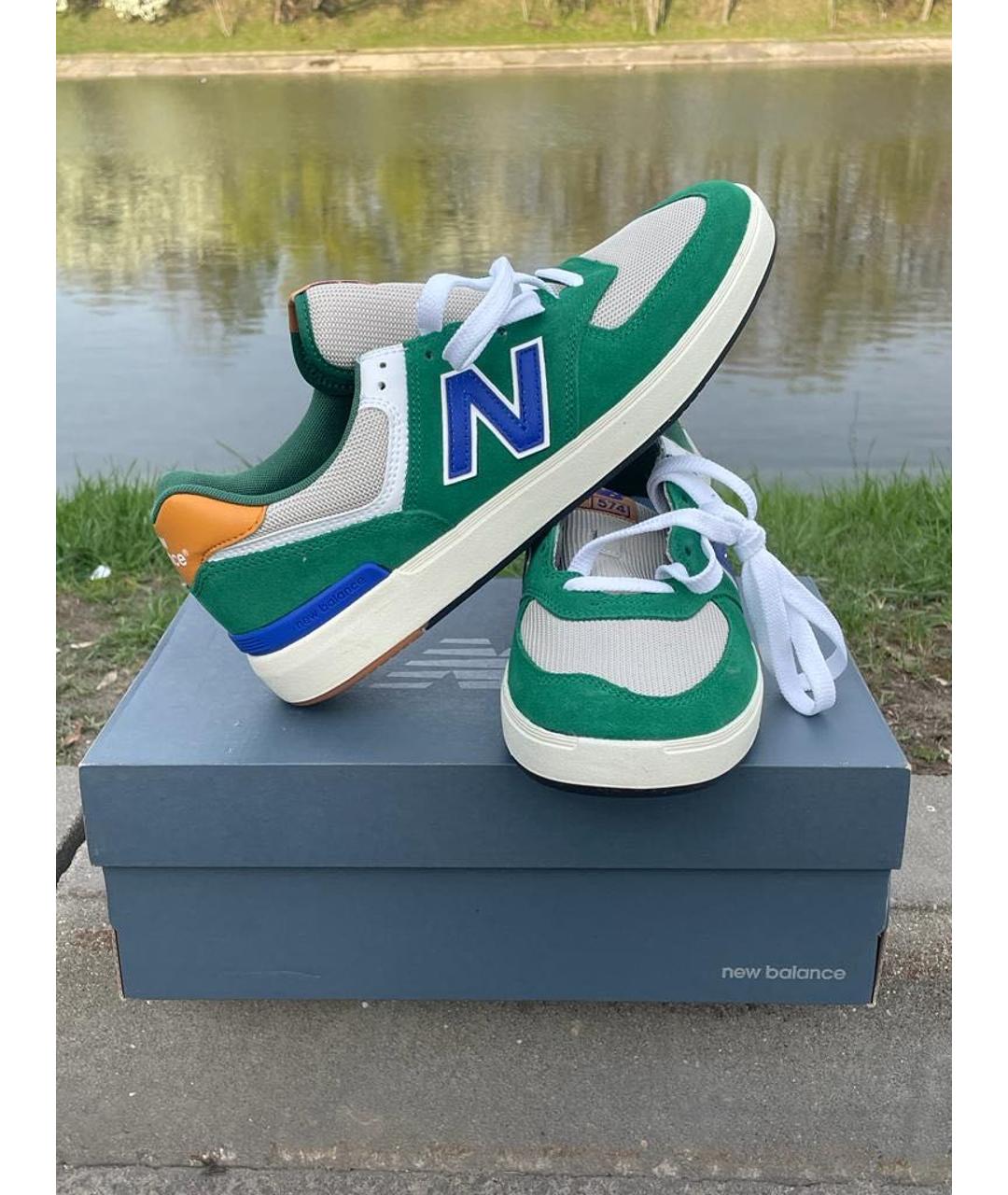 NEW BALANCE Зеленые замшевые низкие кроссовки / кеды, фото 8