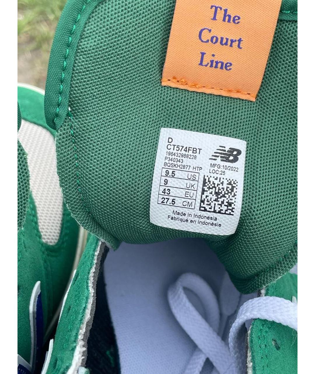 NEW BALANCE Зеленые замшевые низкие кроссовки / кеды, фото 3