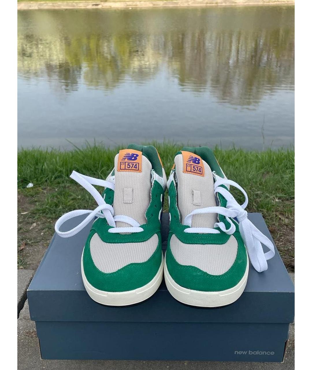 NEW BALANCE Зеленые замшевые низкие кроссовки / кеды, фото 7