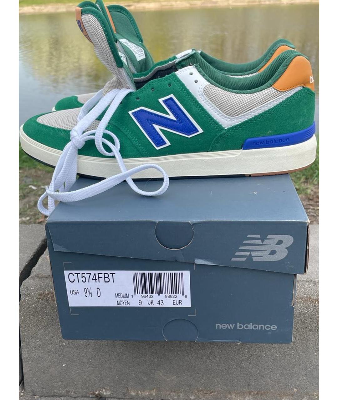 NEW BALANCE Зеленые замшевые низкие кроссовки / кеды, фото 6