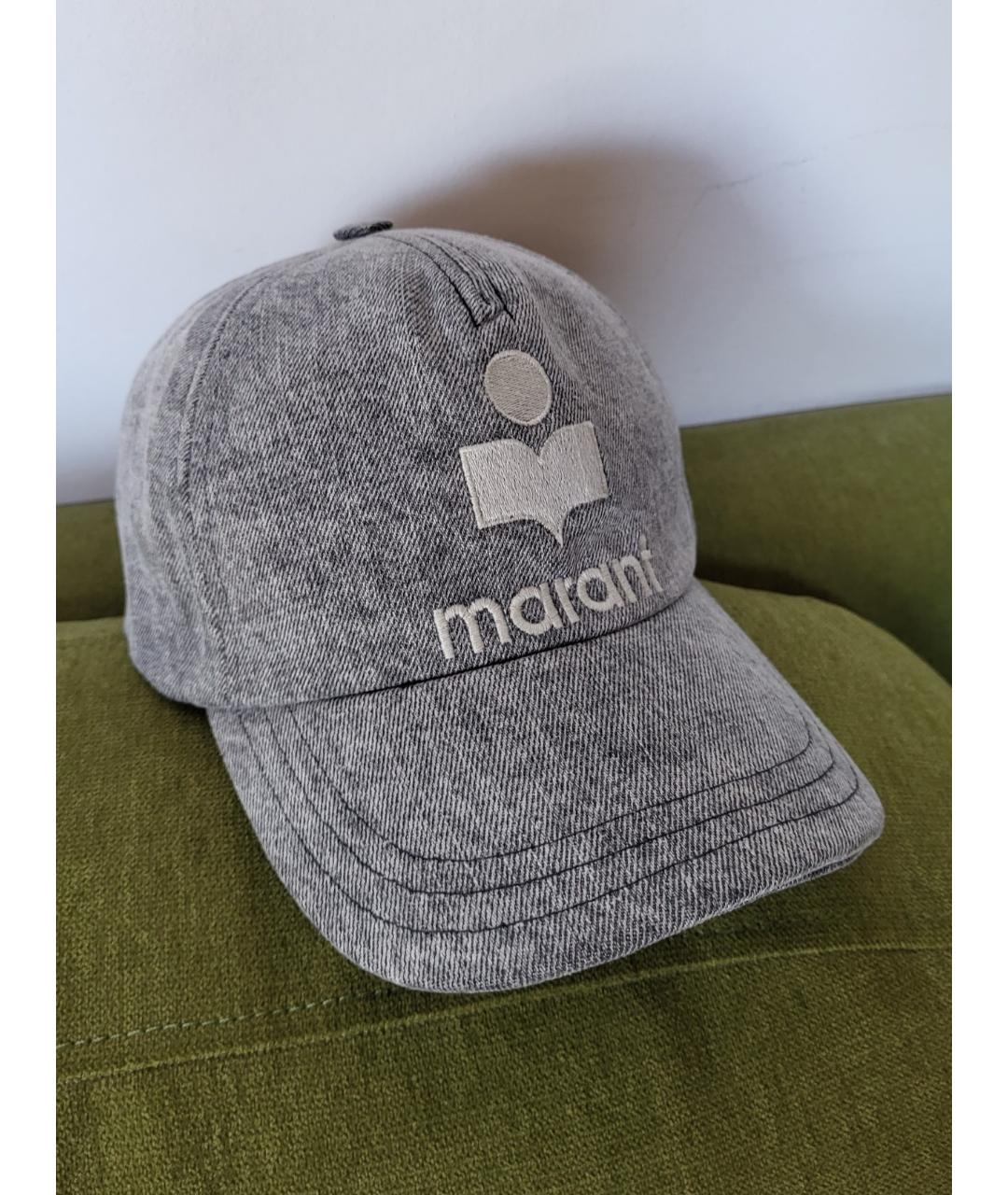 ISABEL MARANT Серая хлопковая кепка, фото 2