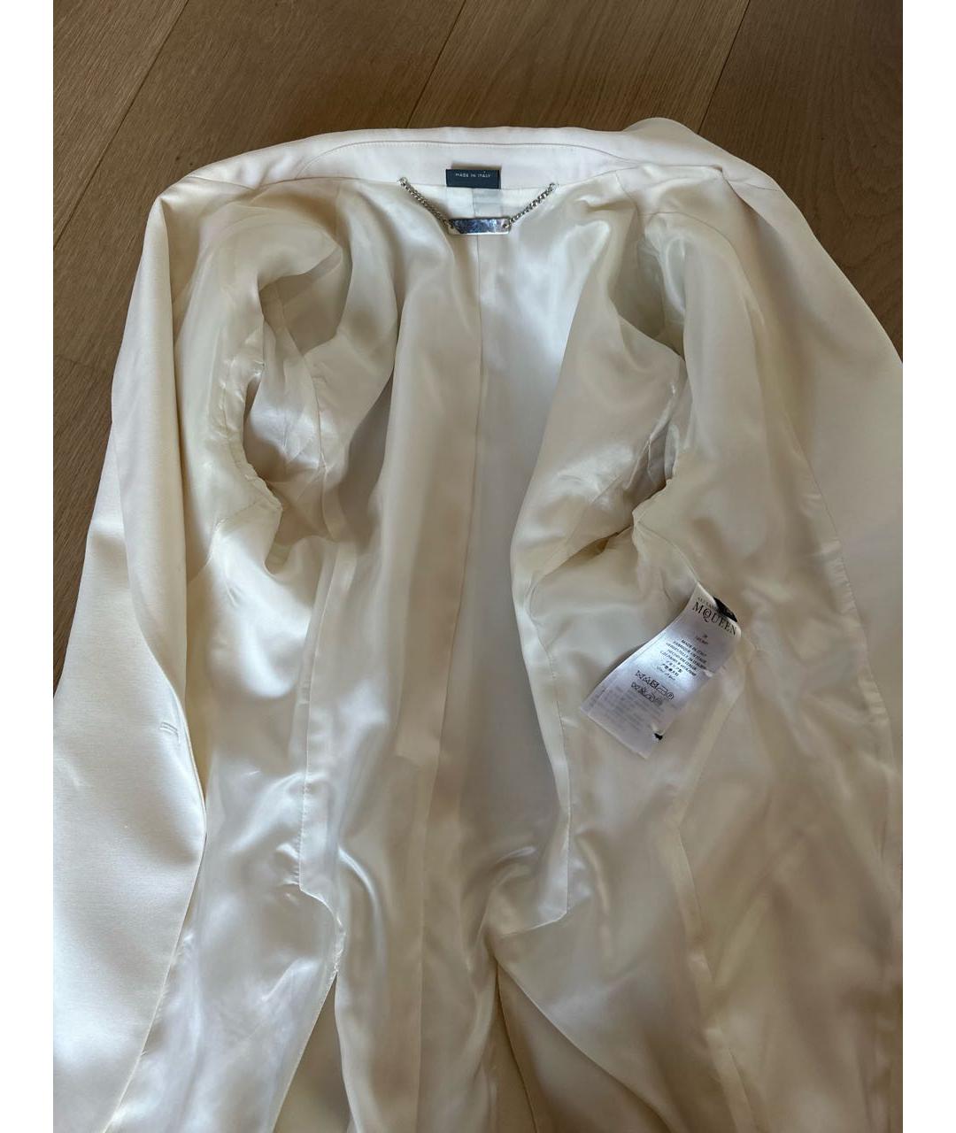 ALEXANDER MCQUEEN Белый шерстяной жакет/пиджак, фото 3