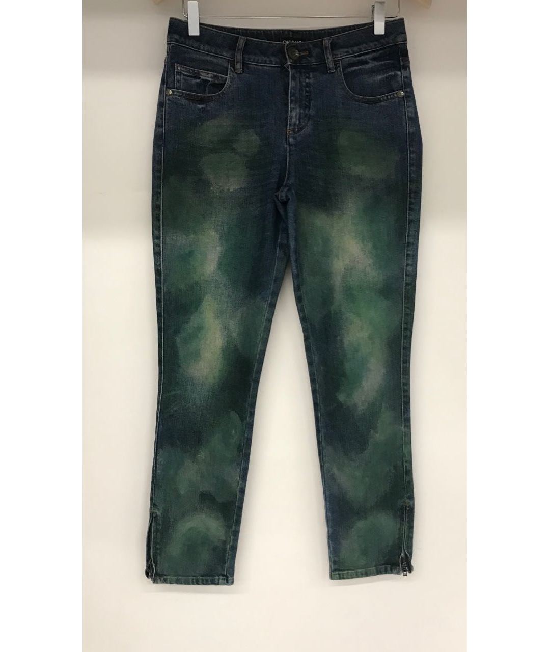 CHANEL PRE-OWNED Хаки хлопковые прямые джинсы, фото 5
