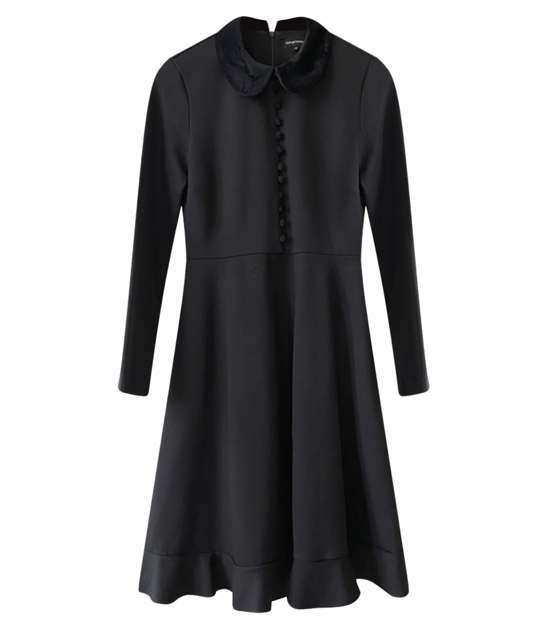 EMPORIO ARMANI Черное хлопко-эластановое повседневное платье, фото 1
