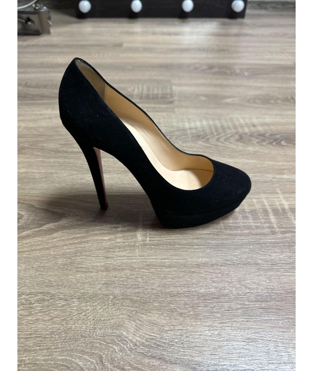 CHRISTIAN LOUBOUTIN Черные замшевые туфли, фото 7