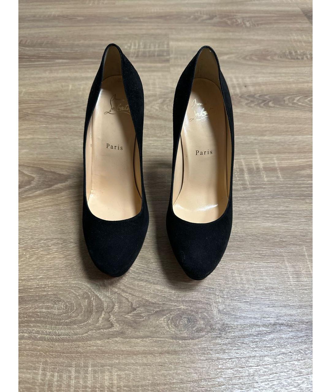CHRISTIAN LOUBOUTIN Черные замшевые туфли, фото 2