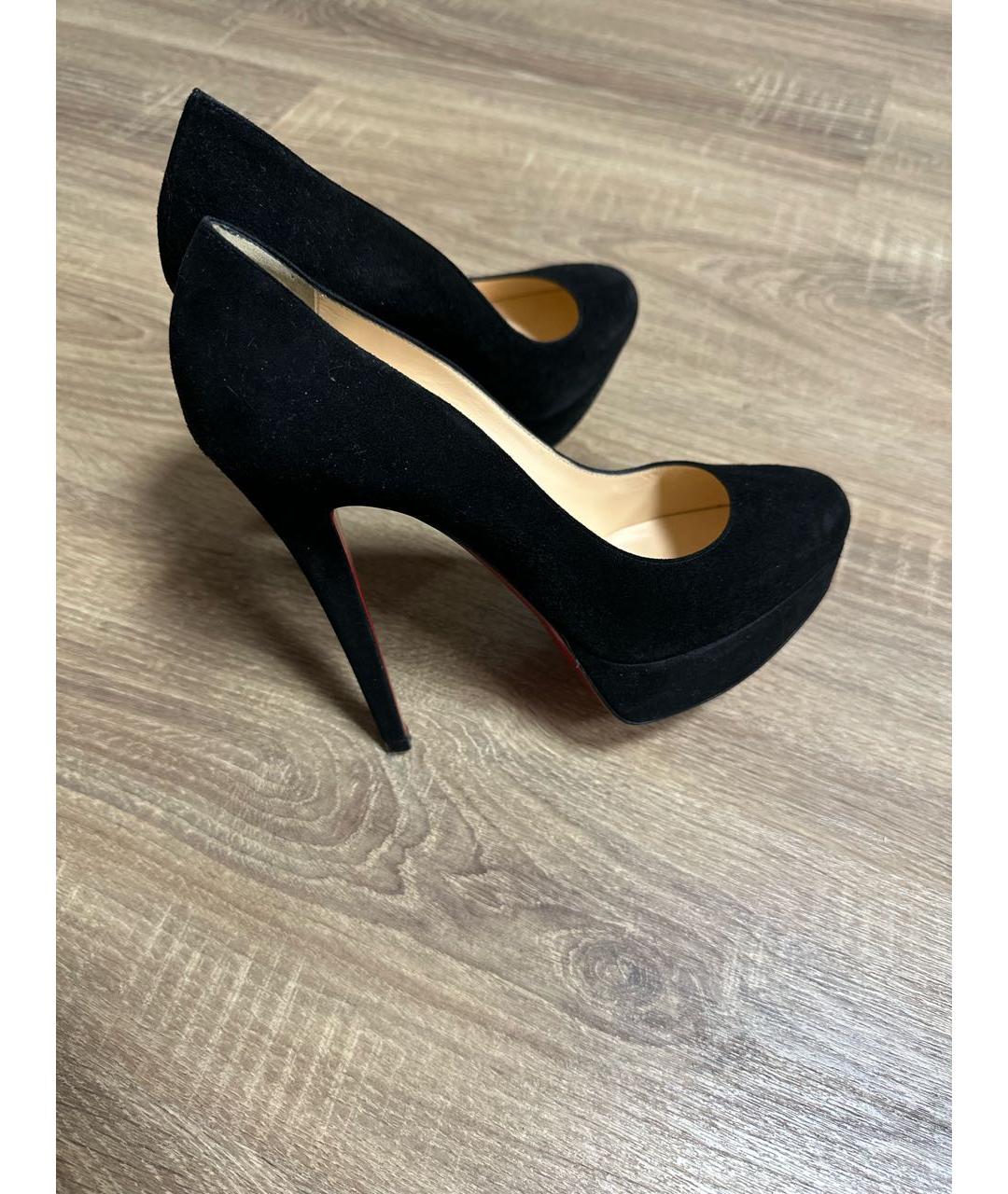 CHRISTIAN LOUBOUTIN Черные замшевые туфли, фото 6