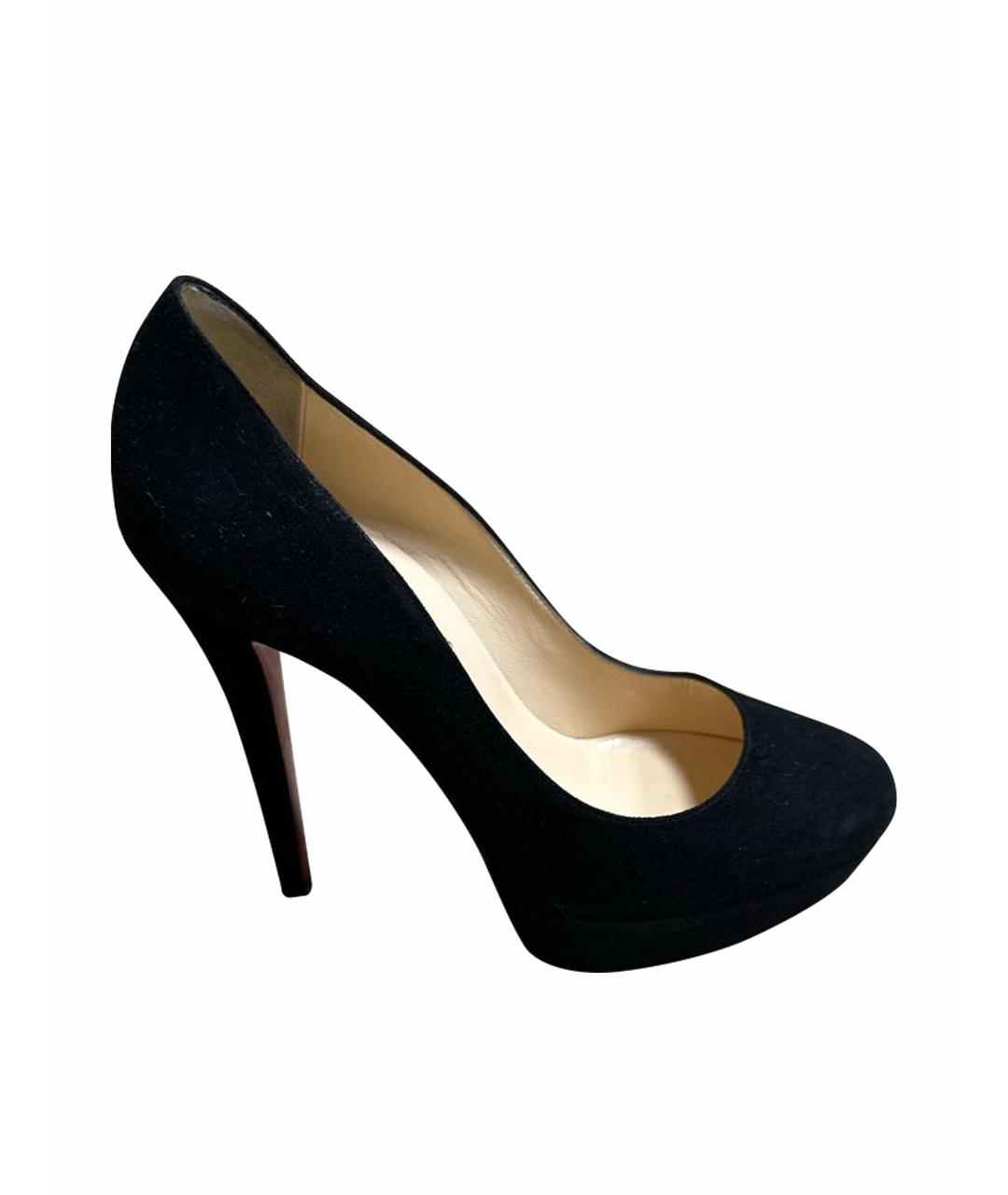 CHRISTIAN LOUBOUTIN Черные замшевые туфли, фото 1