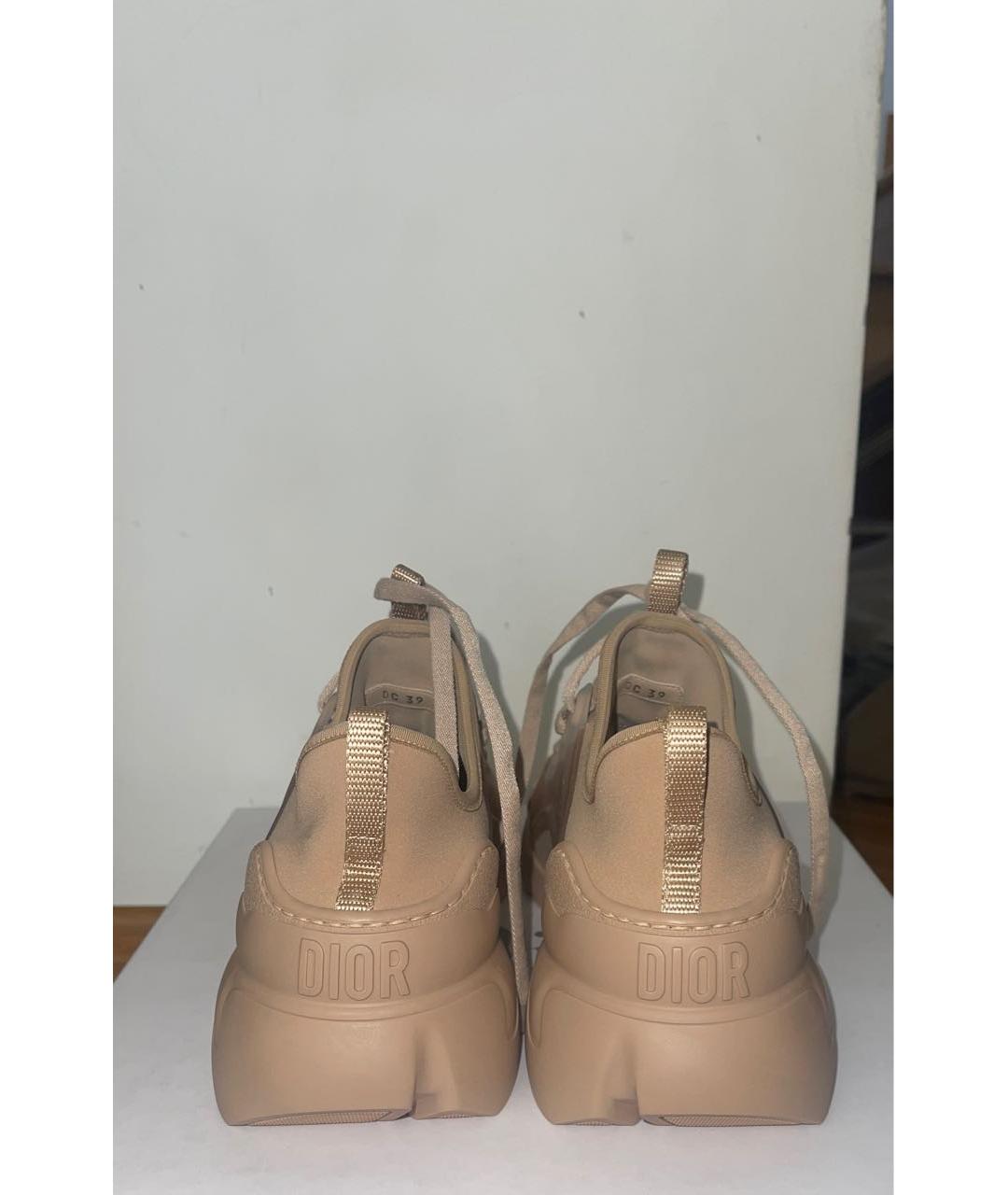 CHRISTIAN DIOR Бежевые текстильные кроссовки, фото 4
