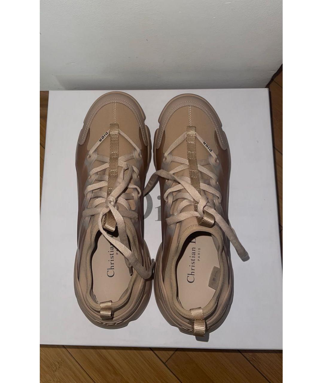 CHRISTIAN DIOR Бежевые текстильные кроссовки, фото 3