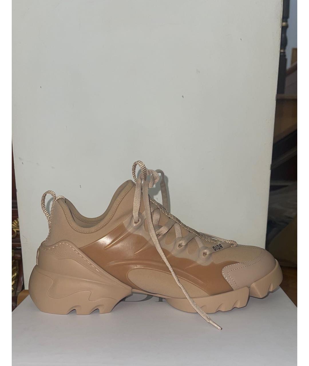 CHRISTIAN DIOR Бежевые текстильные кроссовки, фото 6