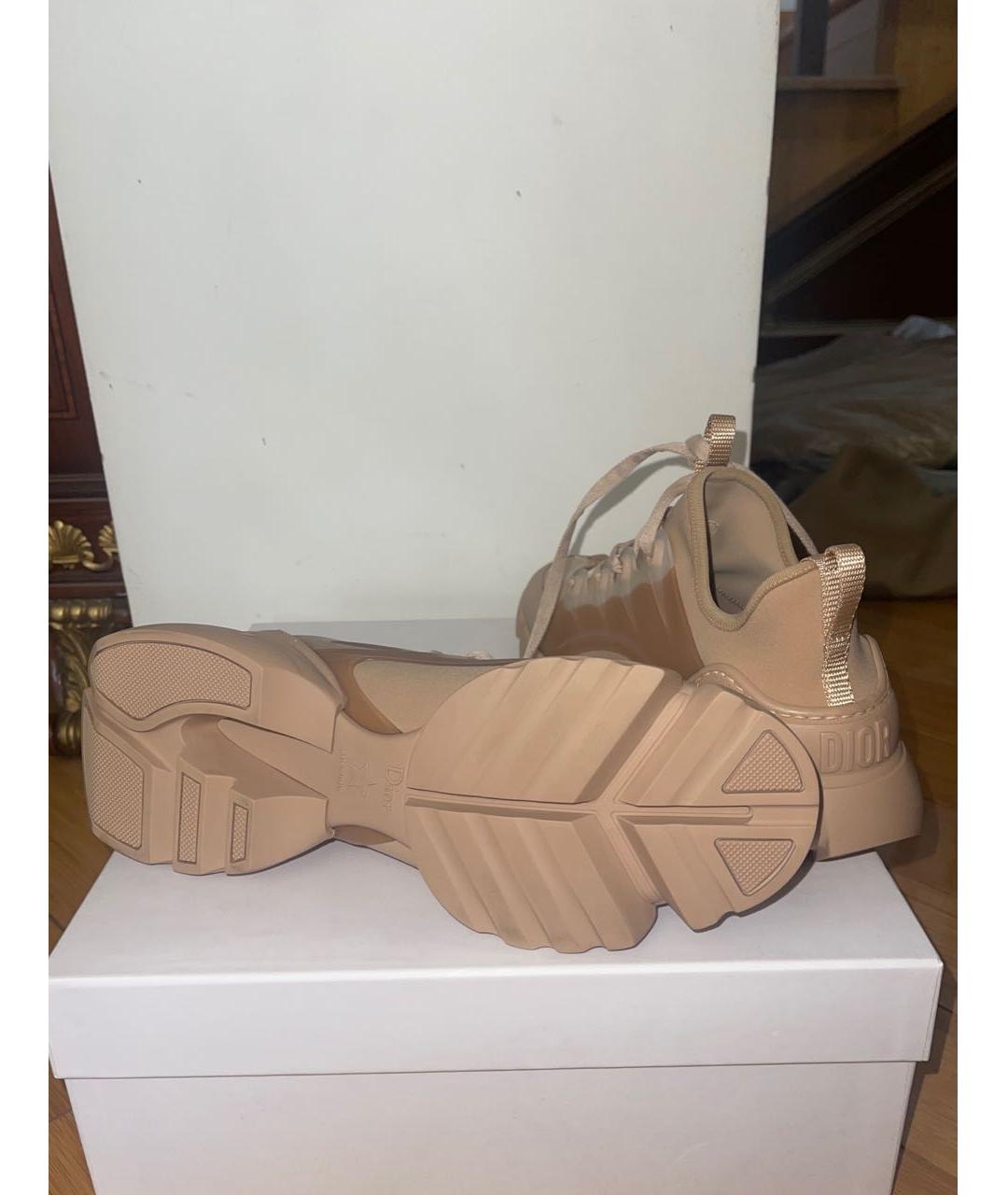 CHRISTIAN DIOR Бежевые текстильные кроссовки, фото 5