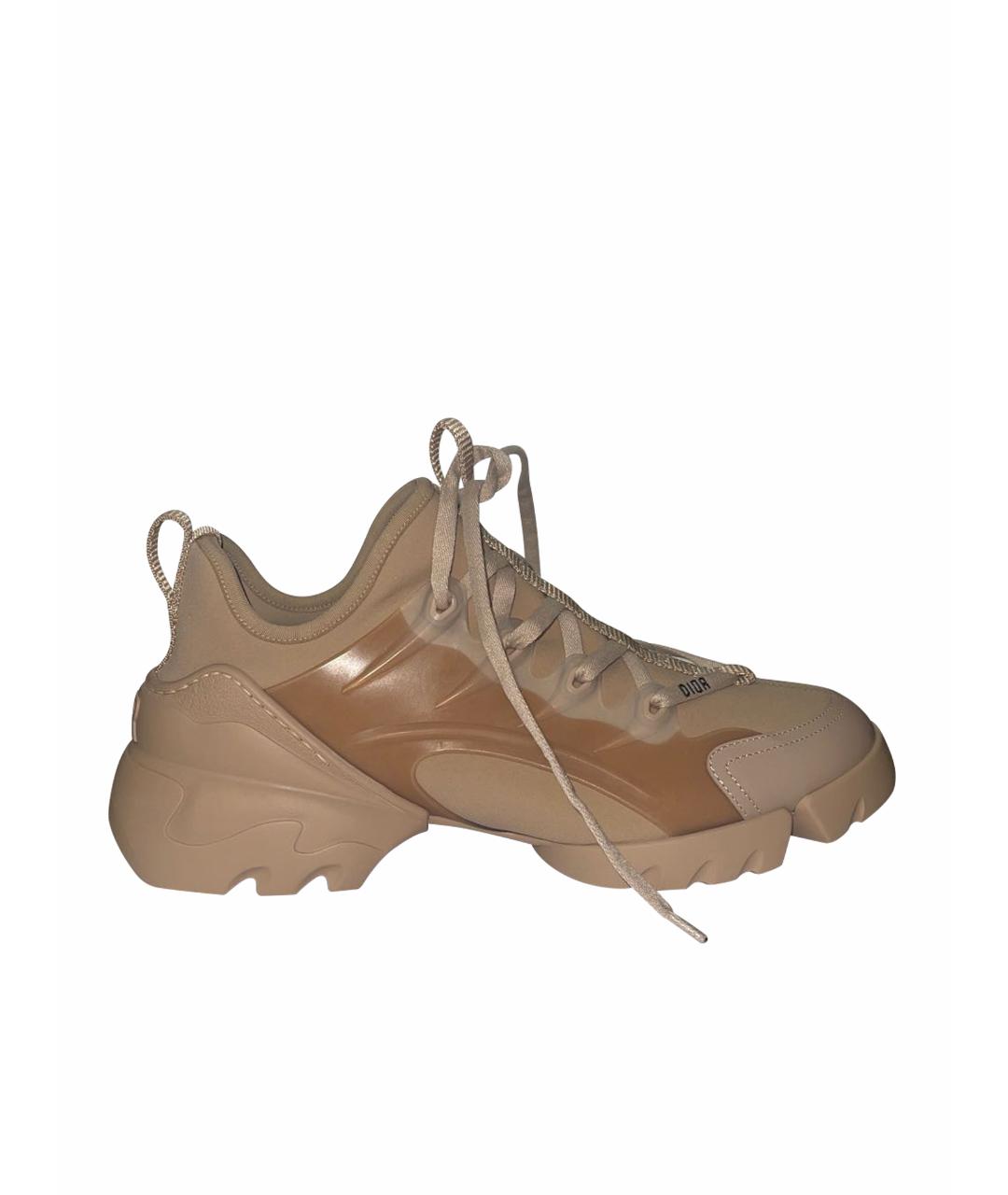 CHRISTIAN DIOR Бежевые текстильные кроссовки, фото 1
