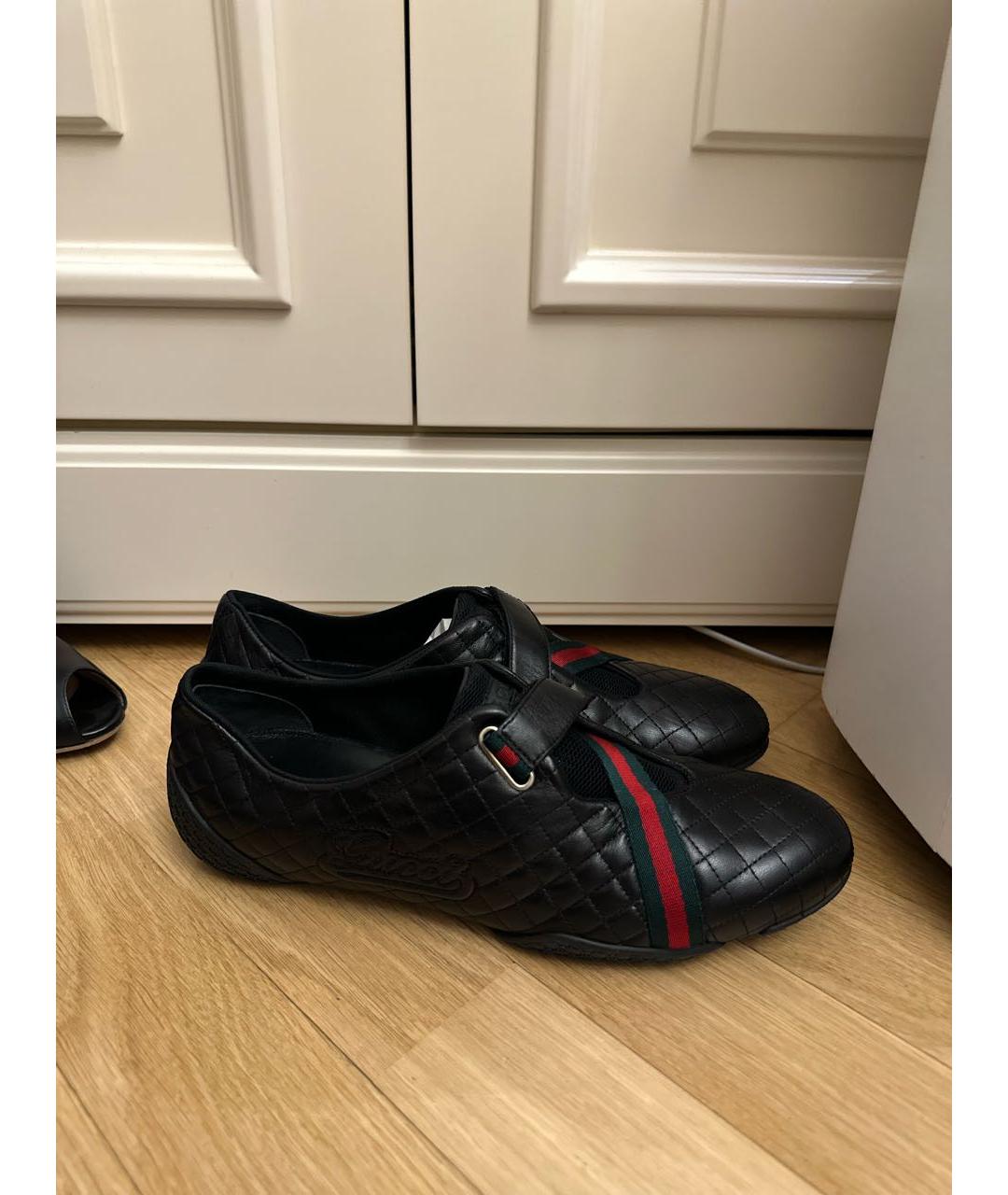 GUCCI Черные кожаные слипоны, фото 5
