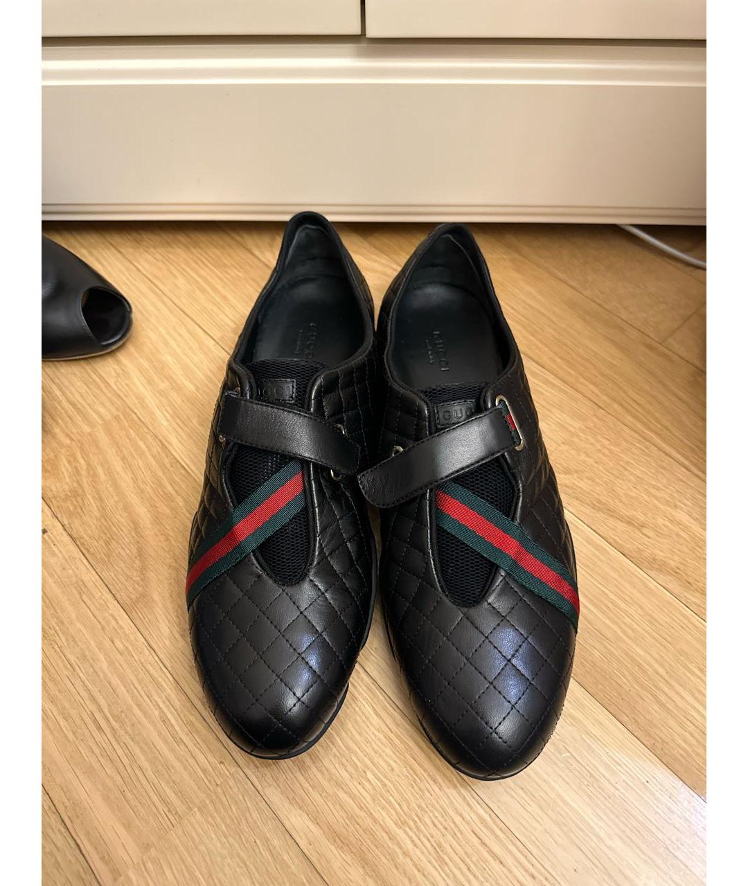 GUCCI Черные кожаные слипоны, фото 2