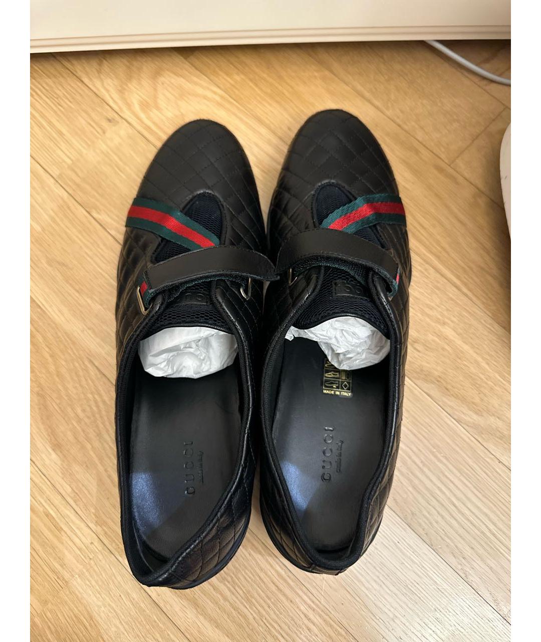 GUCCI Черные кожаные слипоны, фото 3
