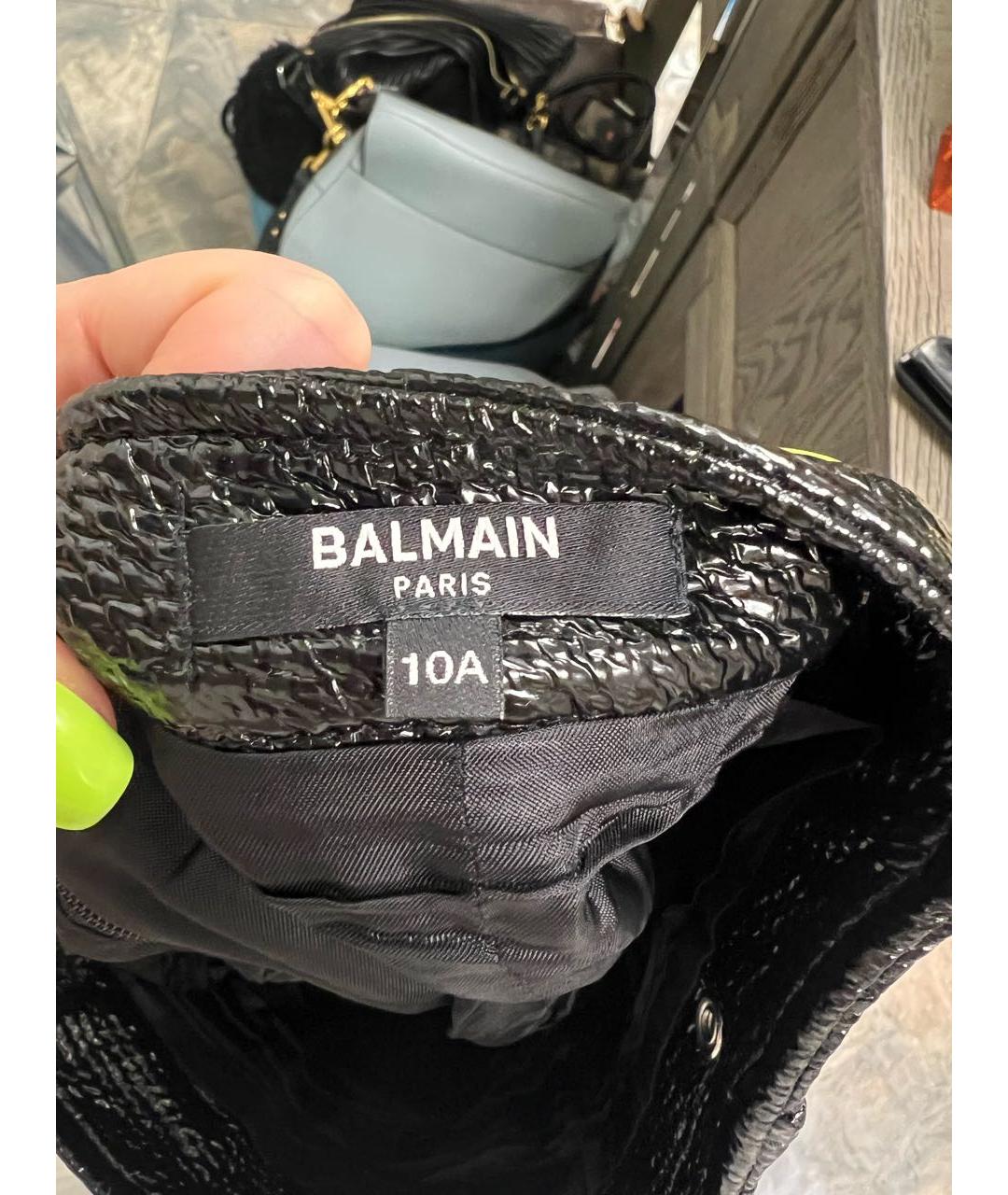 BALMAIN Черная кожаная юбка, фото 3