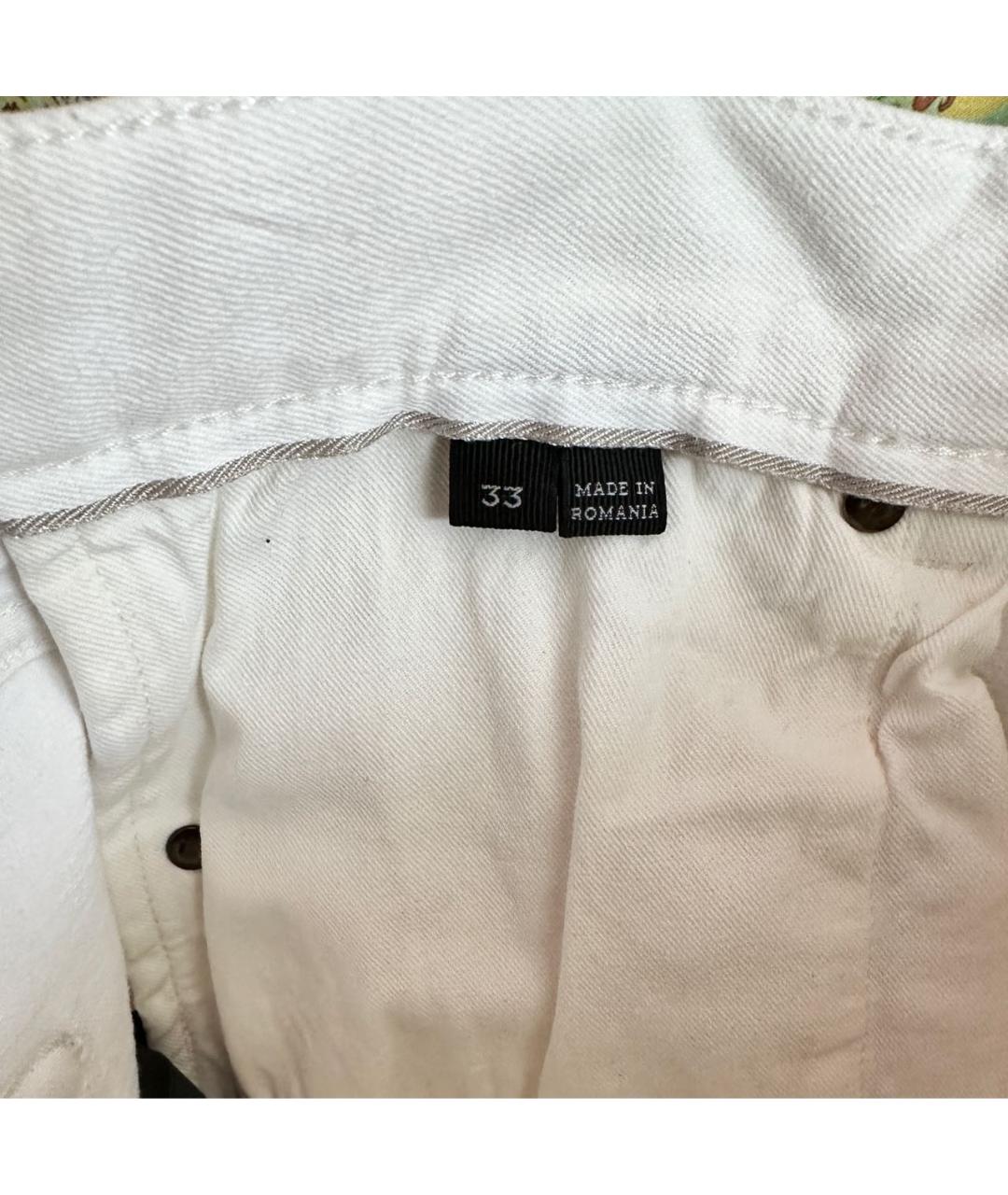 ERMENEGILDO ZEGNA Белые хлопковые джинсы скинни, фото 6