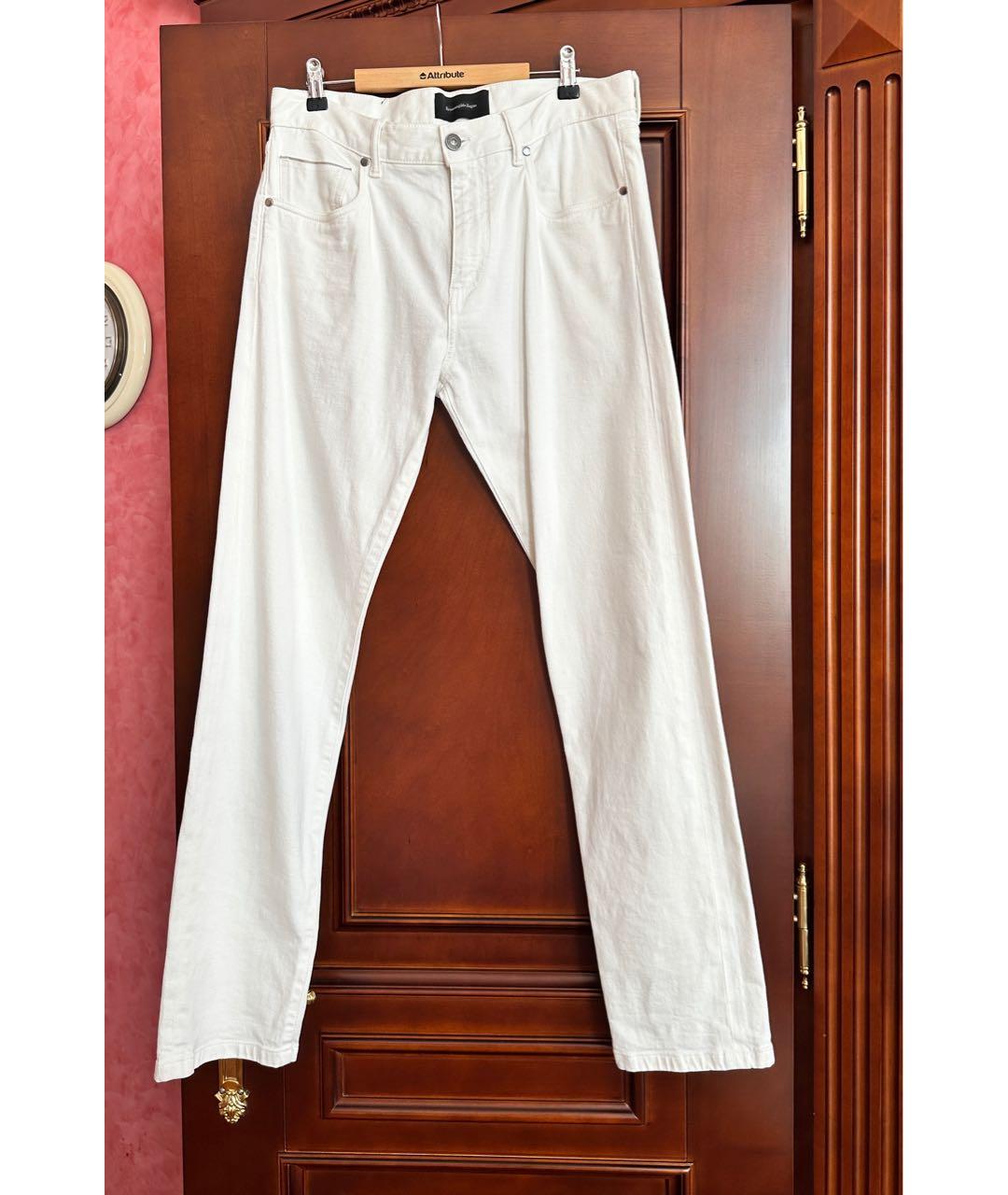 ERMENEGILDO ZEGNA Белые хлопковые джинсы скинни, фото 2