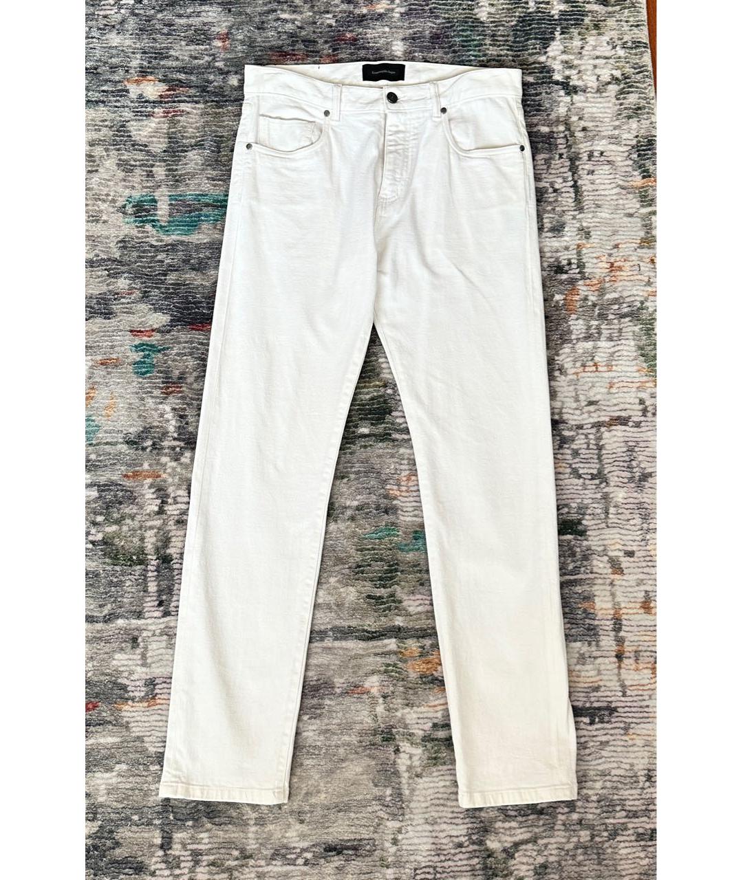 ERMENEGILDO ZEGNA Белые хлопковые джинсы скинни, фото 7