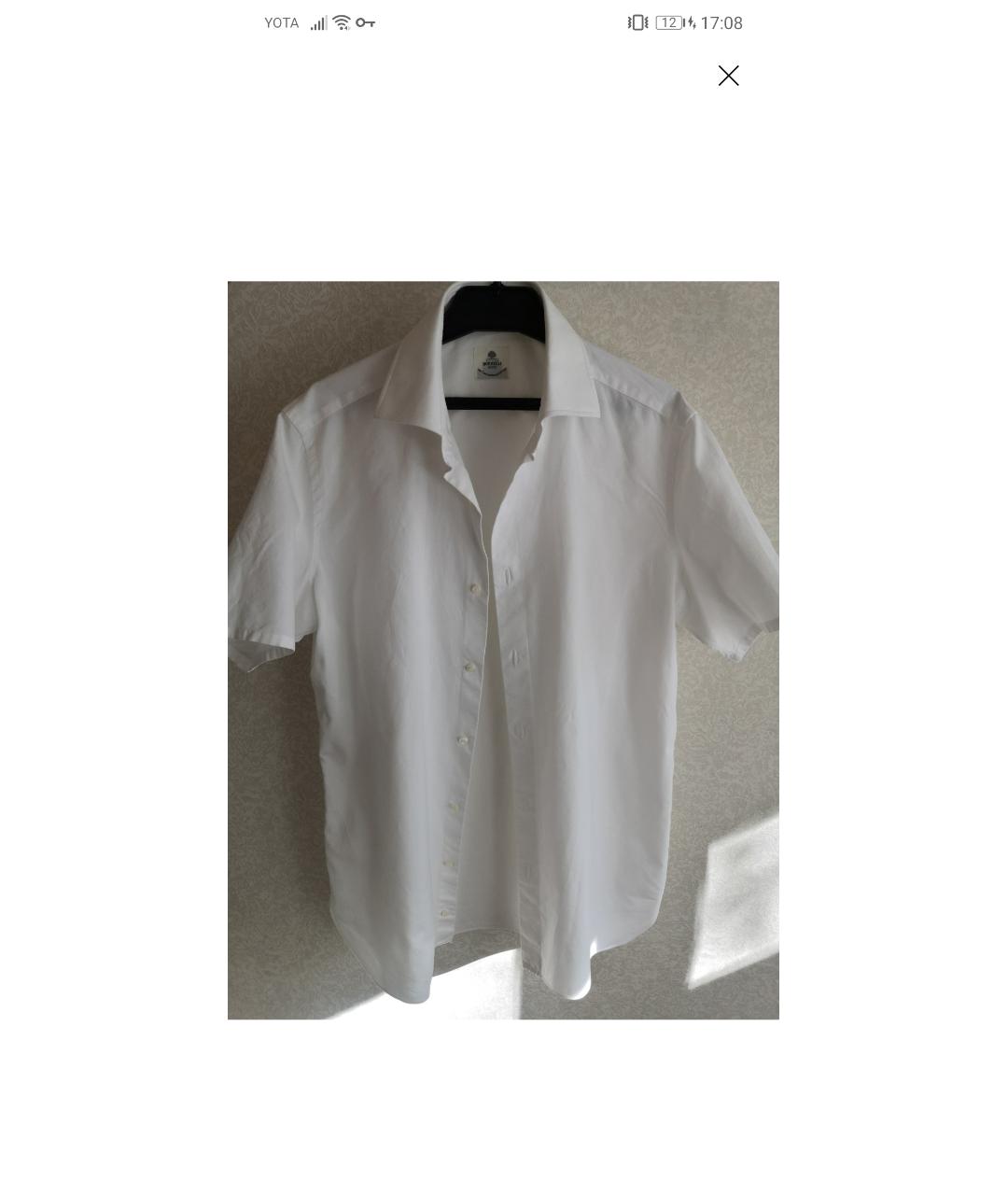 LUIGI BORRELLI Белая хлопковая классическая рубашка, фото 7