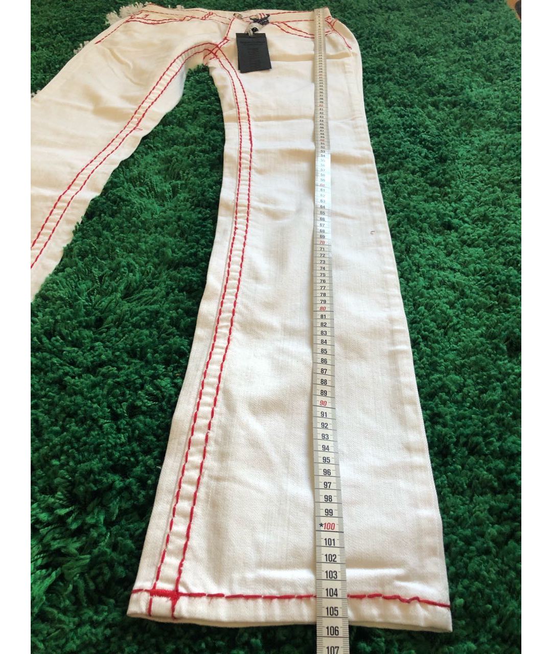 PHILIPP PLEIN Белые хлопковые прямые джинсы, фото 8