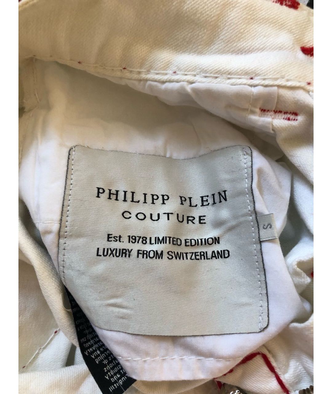 PHILIPP PLEIN Белые хлопковые прямые джинсы, фото 4