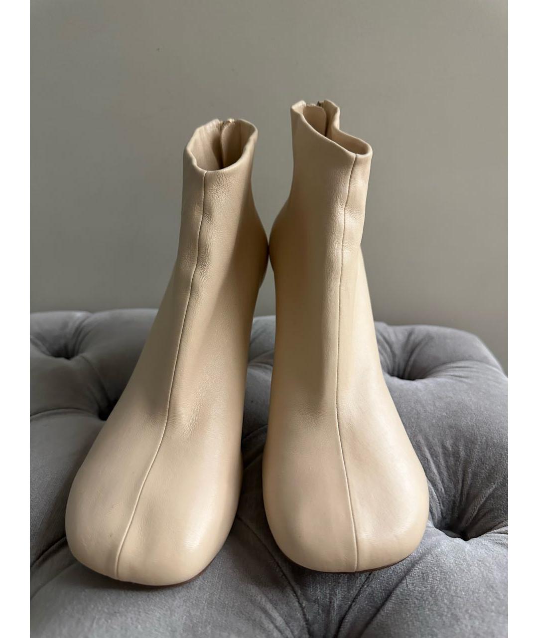CELINE PRE-OWNED Бежевые кожаные ботинки, фото 5