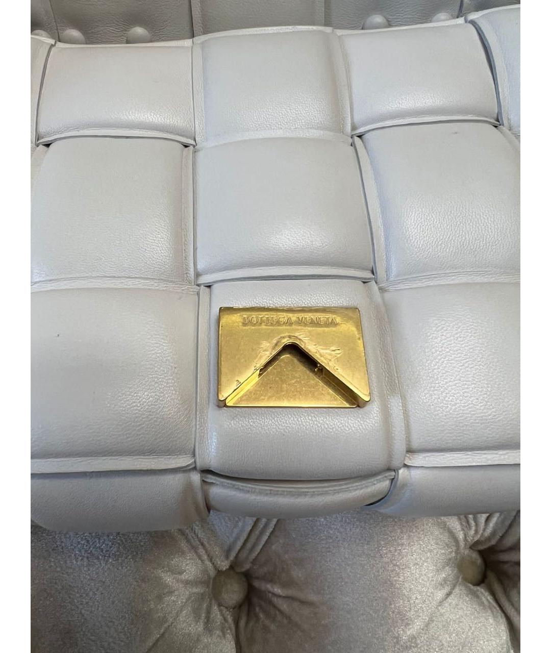 BOTTEGA VENETA Белая кожаная сумка через плечо, фото 4