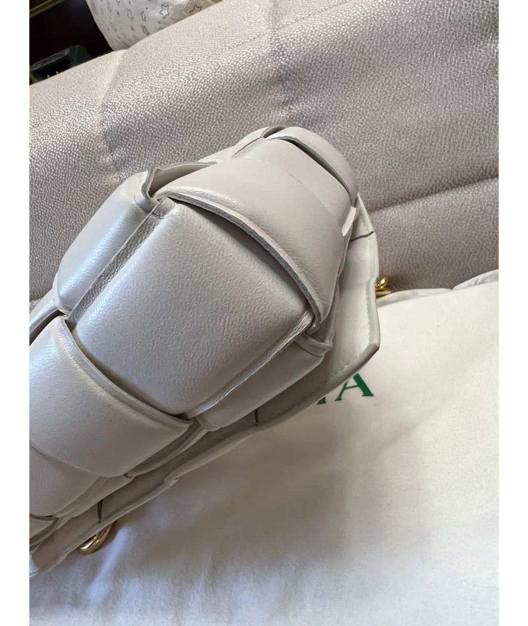 BOTTEGA VENETA Белая кожаная сумка через плечо, фото 7