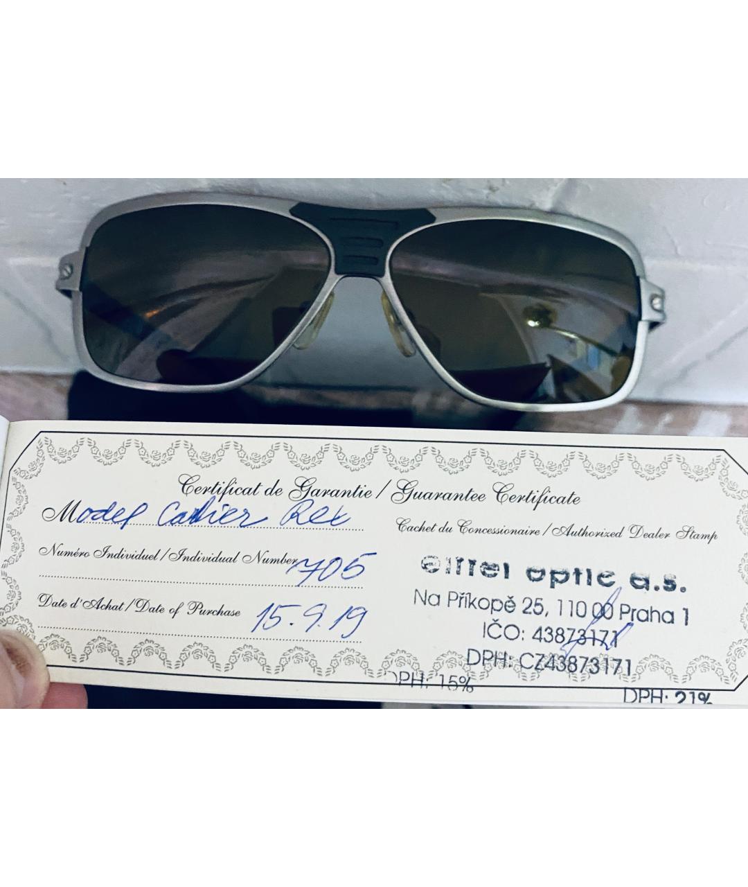 CARTIER Серебряные металлические солнцезащитные очки, фото 5
