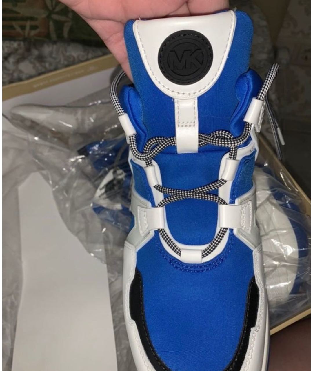 MICHAEL KORS Синие кожаные кроссовки, фото 3