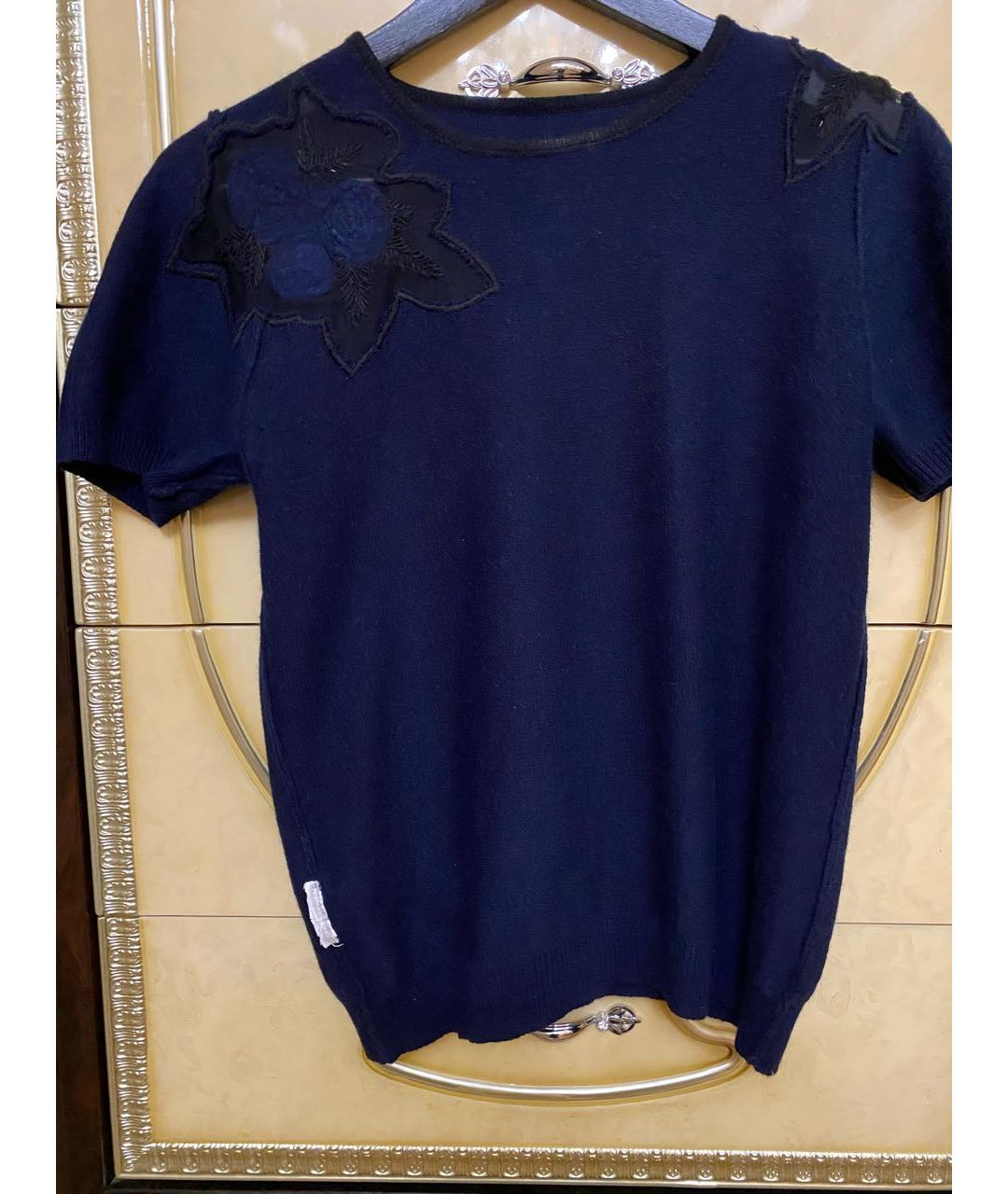 LOVE MOSCHINO Темно-синий шерстяной джемпер / свитер, фото 4