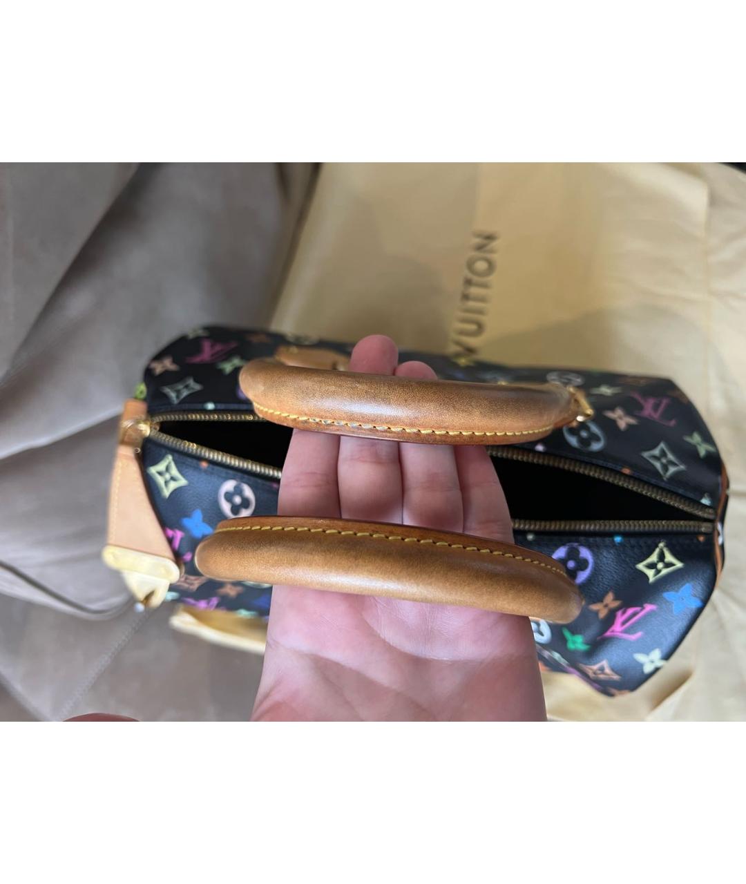 LOUIS VUITTON PRE-OWNED Черная сумка с короткими ручками, фото 6