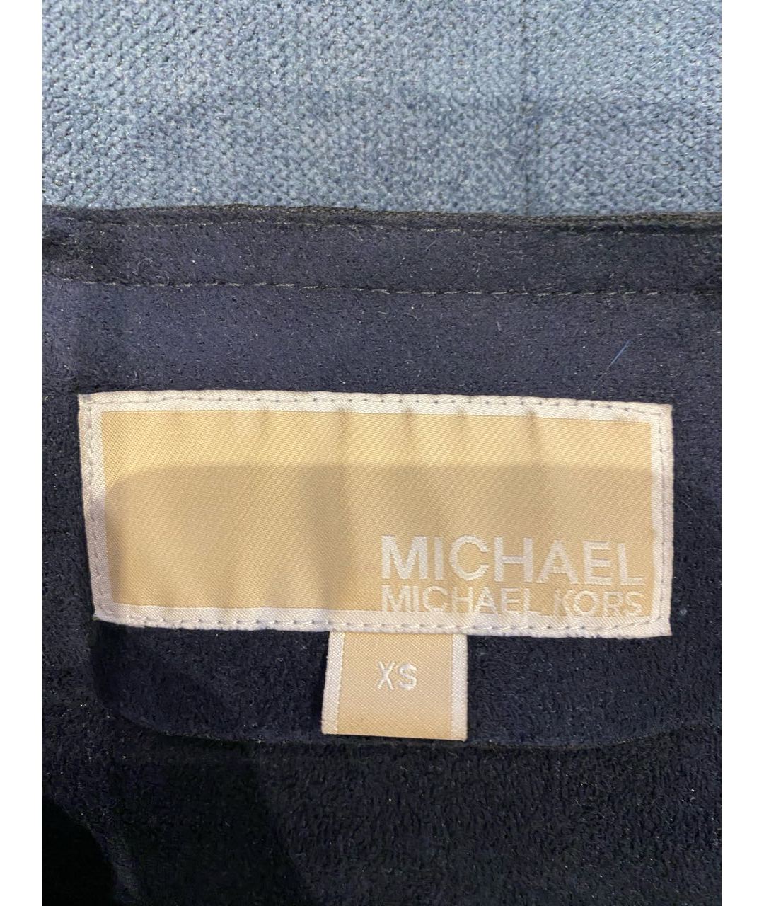 MICHAEL MICHAEL KORS Темно-синий кожаный тренч/плащ, фото 6