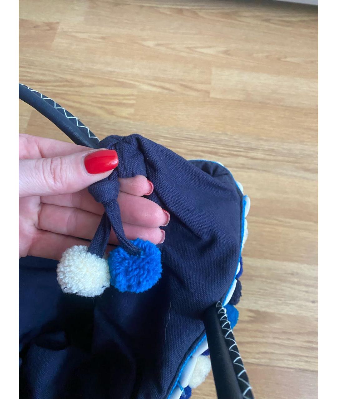 FIGUE Синяя кожаная сумка с короткими ручками, фото 8